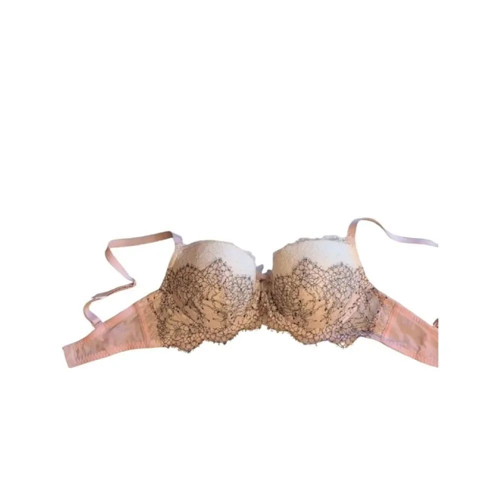 Victoria's Secret Dream Angels Push Up Bra Rhinestones Lace Limited Edition 34D
